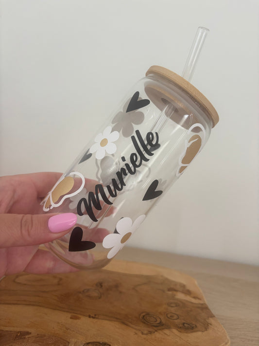 Verre personnalisé papillon doré