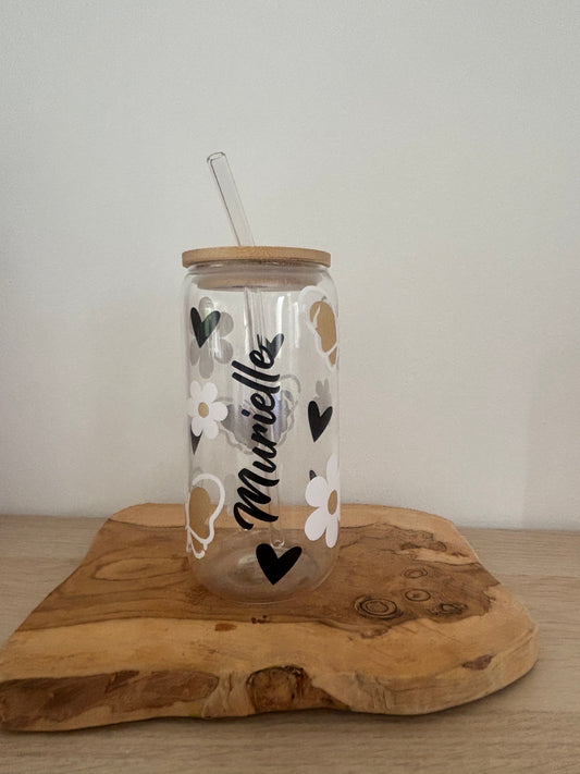 Verre personnalisé papillon doré