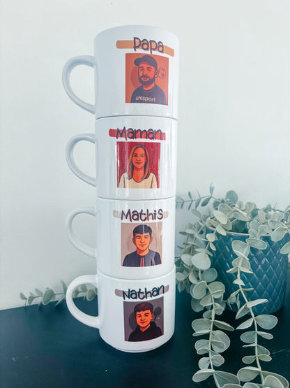Mug personnalisé famille - vendu à l'unité